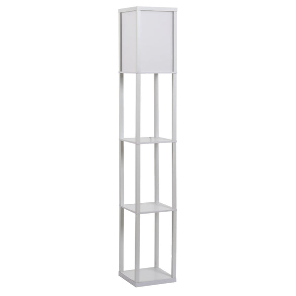Stehlampe mit Regal für Wohnzimmer und Schlafzimmer aus Holz