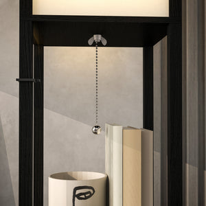 Stehlampe mit Regal USB Ablage und Fussschalter schwarz