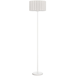Stehlampe Retro Design mit Fussschalter und weissem Lampenschirm