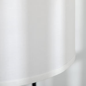 Stehlampe modern mit Stoffschirm und Fussschalter weiss
