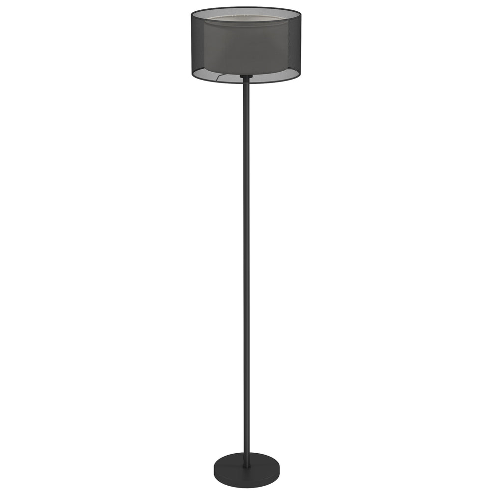 Stehlampe modern zweifarbig mit Fussschalter Metall schwarz