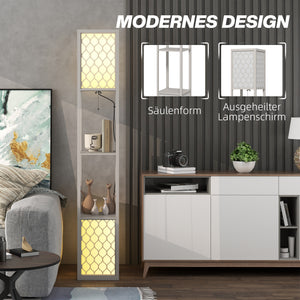 Stehleuchte modern mit Ablagen und Ziehkettenschalter schwarz weiss