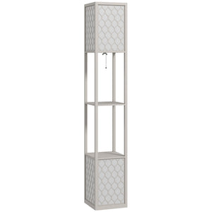 Stehleuchte modern mit Ablagen und Ziehkettenschalter schwarz weiss