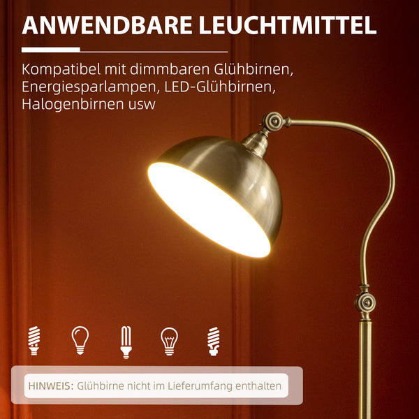 Stehleuchte vintage verstellbar messing look bronze