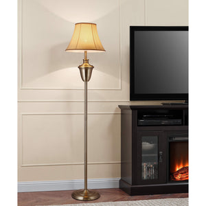 Stehlampe Madrid 1x E27 D:35x157cm Messingfarben/Beige