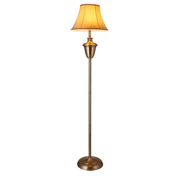 Stehlampe Madrid 1x E27 D:35x157cm Messingfarben/Beige
