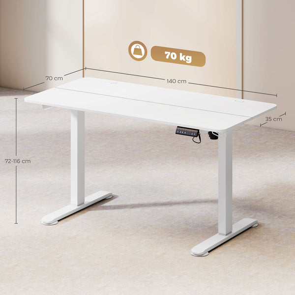 Schreibtisch Stehpult höhenverstellbar für Home Office weiss