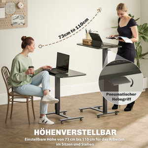 Stehpult höhenverstellbar mit Rollen C-Form schwarz