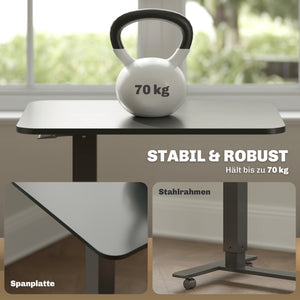 Stehpult höhenverstellbar mit Rollen C-Form schwarz