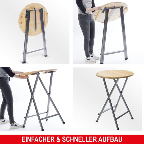 Stehtisch 110xØ78cm Massive Tischplatte