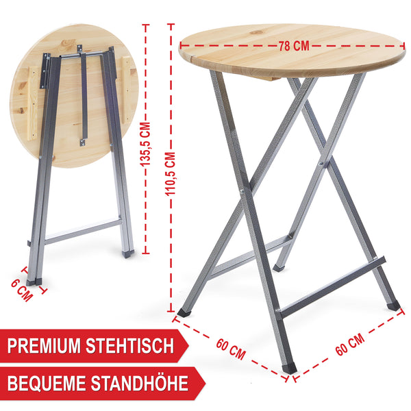 Stehtisch 110xØ78cm Massive Tischplatte