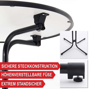 Stehtisch Bistrotisch 110cm x Ø80cm mit Tischhusse Schwarz