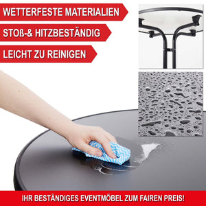 Stehtisch Bistrotisch 110cm x Ø80cm mit Tischhusse Schwarz