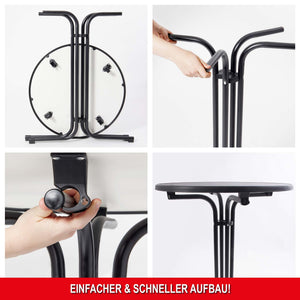 Stehtisch Bistrotisch 110cm x Ø80cm mit Tischhusse Schwarz