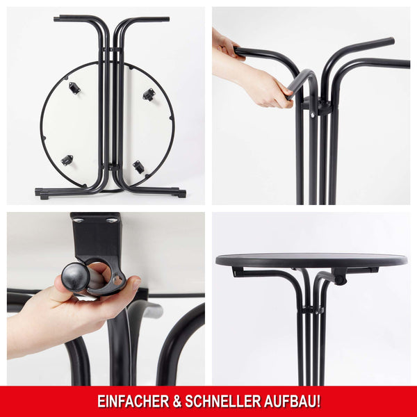 Stehtisch Bistrotisch 110cm x Ø80cm mit Tischhusse Schwarz
