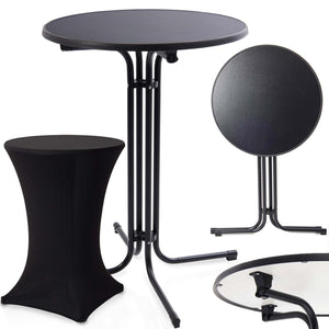 Stehtisch Bistrotisch 110cm x Ø80cm mit Tischhusse Schwarz
