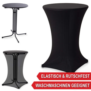 Stehtisch Bistrotisch 110cm x Ø80cm mit Tischhusse Schwarz
