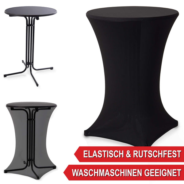 Stehtisch Bistrotisch 110cm x Ø80cm mit Tischhusse Schwarz