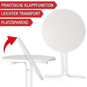 Stehtisch Bistrotisch 110cm x Ø80cm mit Tischhusse Weiss