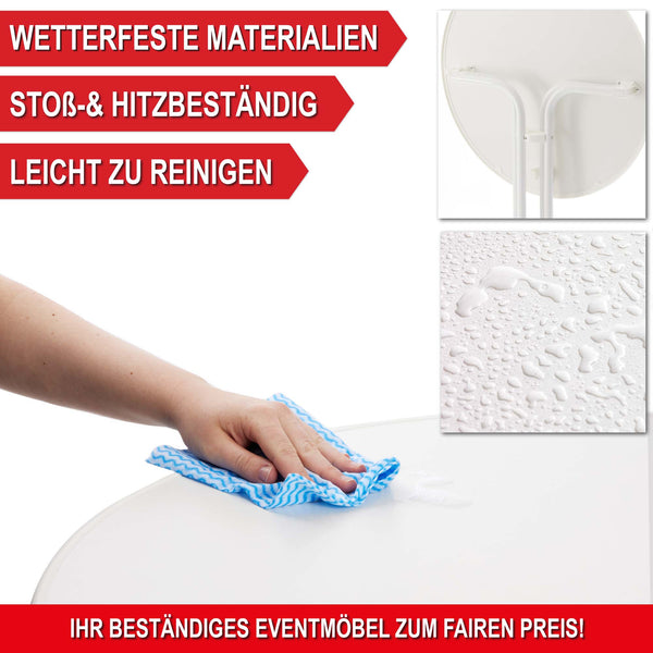 Stehtisch Bistrotisch 110cm x Ø80cm mit Tischhusse Weiss
