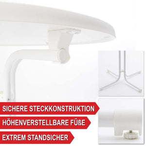 Stehtisch Bistrotisch 110cm x Ø80cm mit Tischhusse Weiss