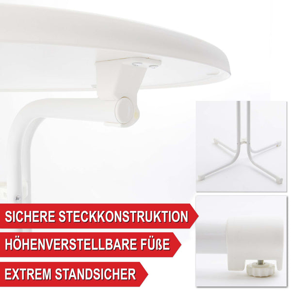 Stehtisch Bistrotisch 110cm x Ø80cm mit Tischhusse Weiss