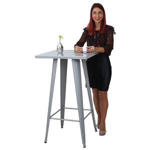Stehtisch Bistrotisch Bartisch Metall Industriedesign 105x60x60cm grau