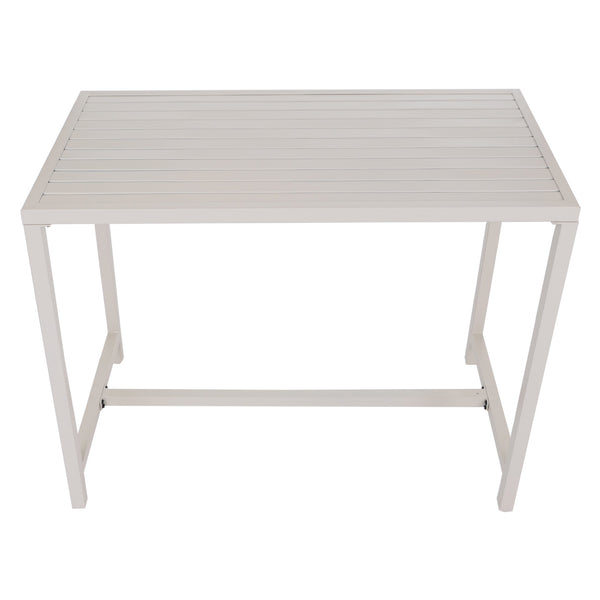 Stehtisch Gartentisch Bartisch Outdoor Metall 105x130x65cm creme