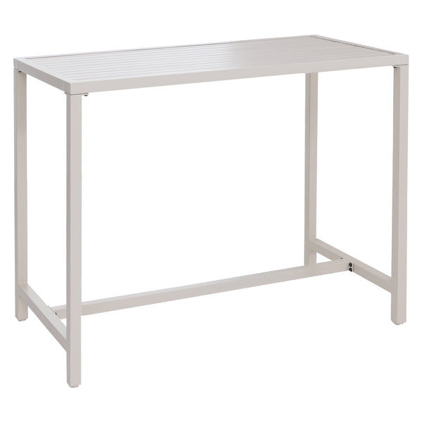 Stehtisch Gartentisch Bartisch Outdoor Metall 105x130x65cm creme