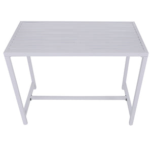Stehtisch Gartentisch Bartisch Outdoor Metall 105x130x65cm hellgrau