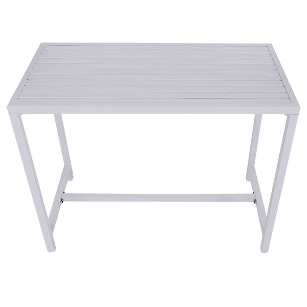 Stehtisch Gartentisch Bartisch Outdoor Metall 105x130x65cm hellgrau