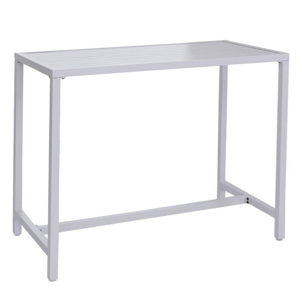 Stehtisch Gartentisch Bartisch Outdoor Metall 105x130x65cm hellgrau