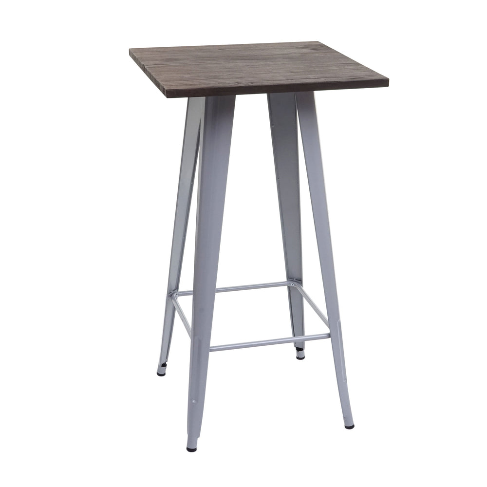 Stehtisch mit Holz-Tischplatte Bistrotisch Bartisch 107x60x60cm grau