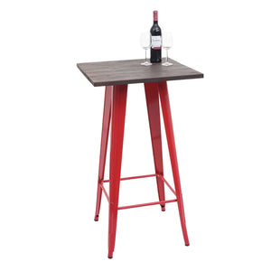 Stehtisch mit Holz-Tischplatte Bistrotisch Bartisch 107x60x60cm rot