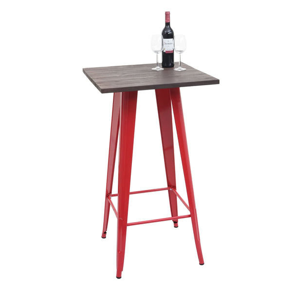 Stehtisch mit Holz-Tischplatte Bistrotisch Bartisch 107x60x60cm rot