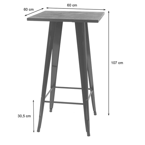 Stehtisch mit Holz-Tischplatte Bistrotisch Bartisch 107x60x60cm rot
