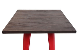 Stehtisch mit Holz-Tischplatte Bistrotisch Bartisch 107x60x60cm rot