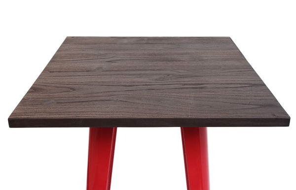 Stehtisch mit Holz-Tischplatte Bistrotisch Bartisch 107x60x60cm rot