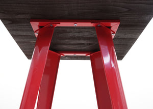 Stehtisch mit Holz-Tischplatte Bistrotisch Bartisch 107x60x60cm rot