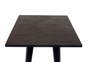 Stehtisch mit Holz-Tischplatte Bistrotisch Bartisch 107x60x60cm schwarz
