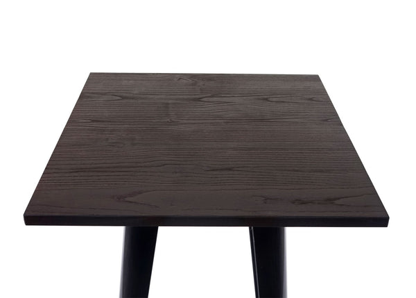 Stehtisch mit Holz-Tischplatte Bistrotisch Bartisch 107x60x60cm schwarz