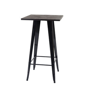 Stehtisch mit Holz-Tischplatte Bistrotisch Bartisch 107x60x60cm schwarz