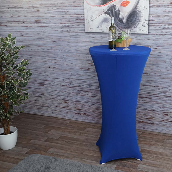 Stehtischhusse Tischhusse Stretch Bezug Ø60cm blau