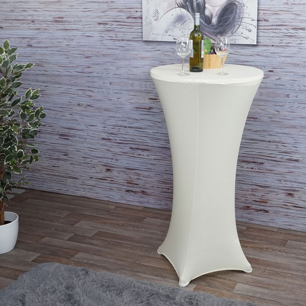 Stehtischhusse Tischhusse Stretch Bezug Ø60cm creme-beige