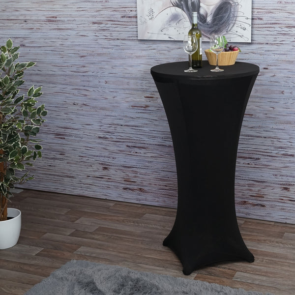Stehtischhusse Tischhusse Stretch Bezug Ø60cm schwarz