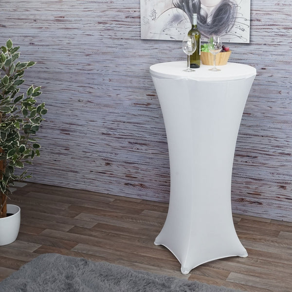 Stehtischhusse Tischhusse Stretch Bezug Ø60cm weiss