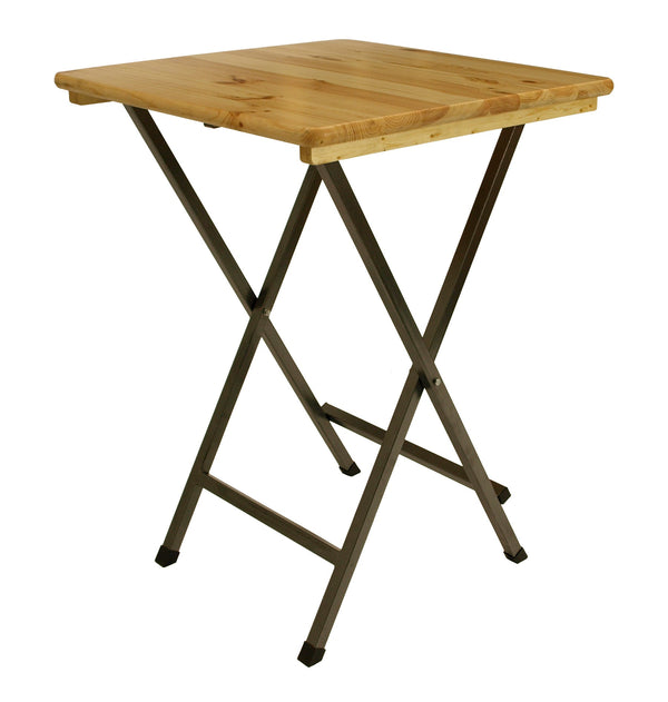 Stehtisch ZÜRICH 78x78cm Metall + Holz lackiert