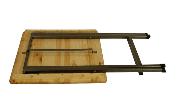 Stehtisch ZÜRICH 78x78cm Metall + Holz lackiert