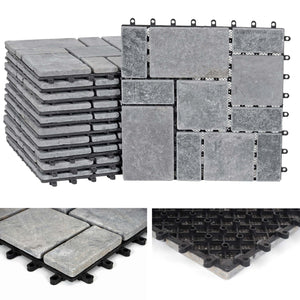 Steinfliese 1m2 JAM-K70 Gartenfliese Naturstein 11x je 30x30cm