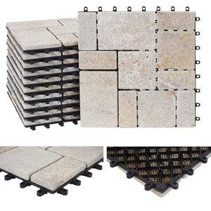 Steinfliese 1m2 JAM-K70 Gartenfliese Naturstein 11x je 30x30cm